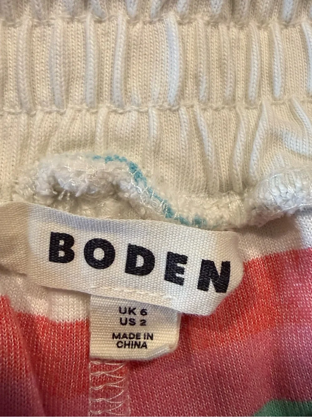 Boden Coastal Striped Two Piece Matching Set Pink Green White XS\2